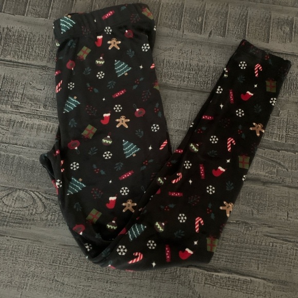 Medium Christmas Leggings, NWOT, Velvet feel material - Picture 2 of 2